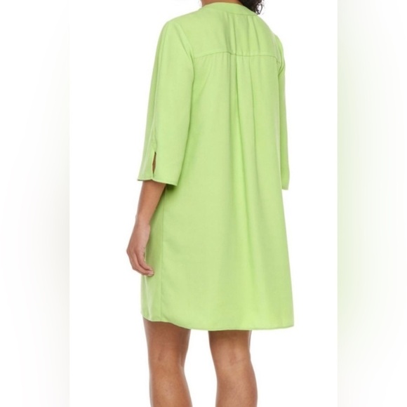Worthington Womens Size Medium Monticello Green V Neck Tunic Shift Dress - Picture 3 of 7